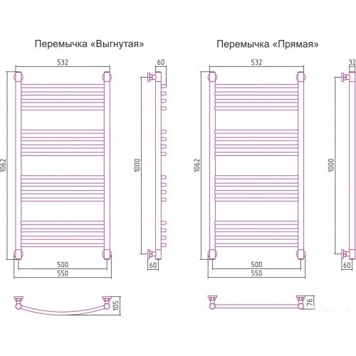 Полотенцесушитель Сунержа Богема+ 1000x500 05-0220-1050