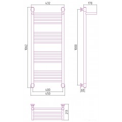 Полотенцесушитель Сунержа Богема с полкой+ 1000х400 31-0223-1040
