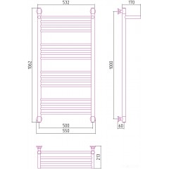 Полотенцесушитель Сунержа Богема с полкой+ 1000х500 00-0223-1050
