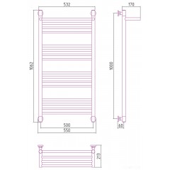 Полотенцесушитель Сунержа Богема с полкой+ 1000х500 071-0223-1050