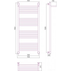 Полотенцесушитель Сунержа Богема с полкой+ 1200x500 00-0223-1250