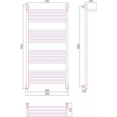 Полотенцесушитель Сунержа Богема с полкой+ 1200x600 00-0223-1260