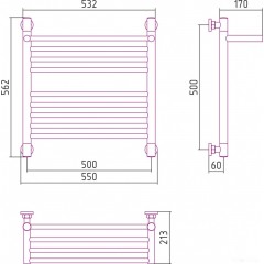 Полотенцесушитель Сунержа Богема с полкой+ 500x500 00-0223-5050