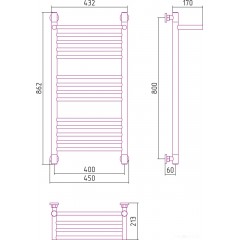 Полотенцесушитель Сунержа Богема с полкой+ 800x400 00-0223-8040