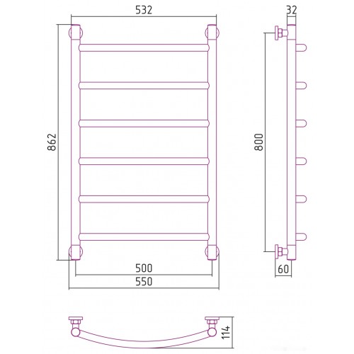 Полотенцесушитель Сунержа Галант+ 800х500 032-0200-8050