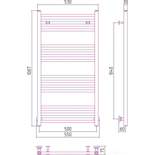 Полотенцесушитель Сунержа Модус 1000x500 00-0250-1050