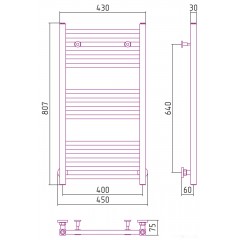 Полотенцесушитель Сунержа Модус 800х400 00-0250-8040