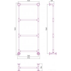 Полотенцесушитель Сунержа Ренессанс 1304 1260x500 00-0280-1250