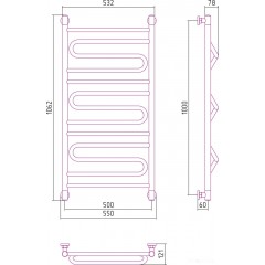 Полотенцесушитель Сунержа Элегия+ 1000x500 00-0205-1050