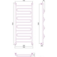 Полотенцесушитель Сунержа Элегия+ 1200x500 00-0205-1250