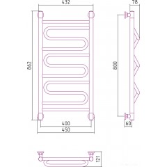 Полотенцесушитель Сунержа Элегия+ 800x400 00-0205-8040
