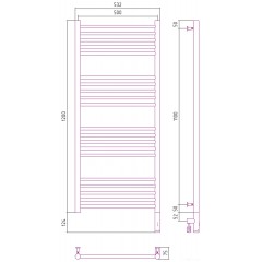 Полотенцесушитель Сунержа Богема 3.0 прямая 1200х500 МЭМ правый 30-5805-1250