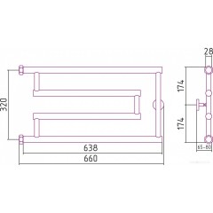 Полотенцесушитель Сунержа High-Tech model G 320x650 00-4051-3265