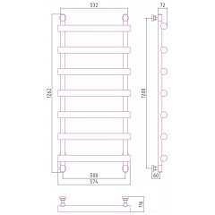 Полотенцесушитель Сунержа Атлант 1200х500 30-0226-1250