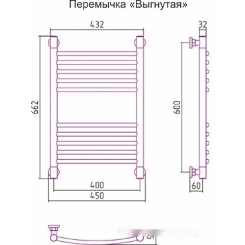 Полотенцесушитель Сунержа Богема+ 600x400 00-0221-6040