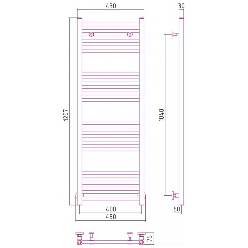 Полотенцесушитель Сунержа Модус 1200х400 03-0250-1240