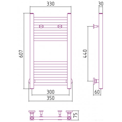 Полотенцесушитель Сунержа Модус 600х300 31-0250-6030
