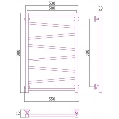 Полотенцесушитель Сунержа Сирокко 800х500 071-0253-8050