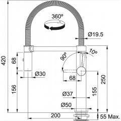 Смеситель Franke Pescara Semipro L