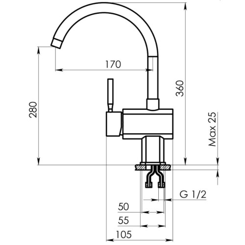 Смеситель Granula ST-31 белый