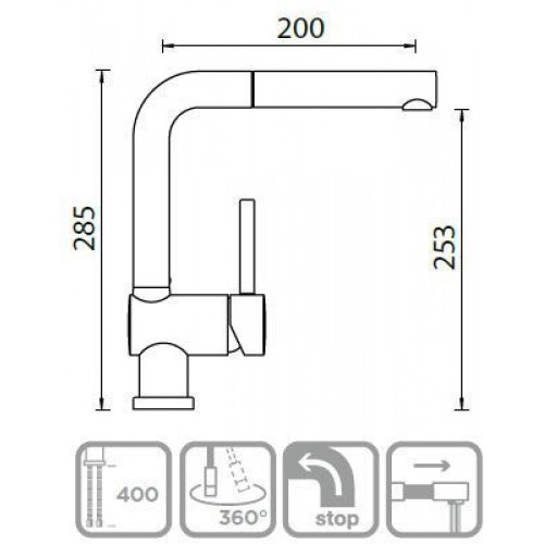 Смеситель Schock Piega-D хром/магнолия