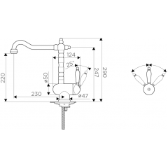 Смеситель Omoikiri Kyoto-SI античное серебро