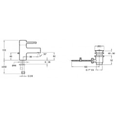 Смеситель Jacob Delafon Cuff E37301-CP