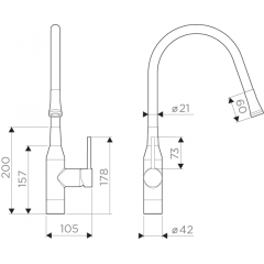 Смеситель Omoikiri Yatomi-BN-GR нерж.сталь