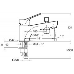 Смеситель Jacob Delafon Brive E75769-CP