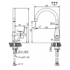 Смеситель Bravat Vega F7119177CP-3