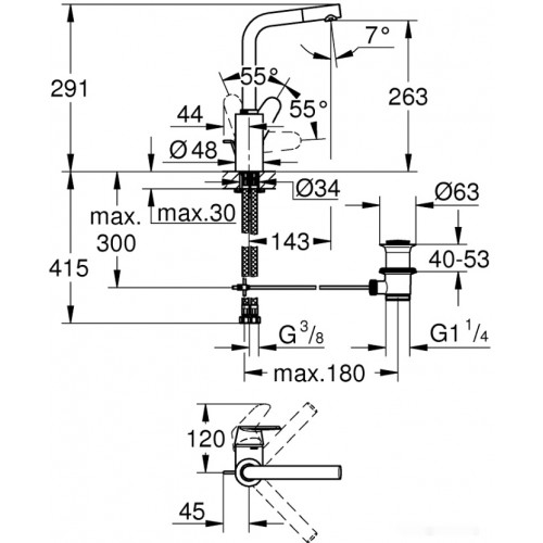 Смеситель Grohe Eurodisc Cosmopolitan 23054003