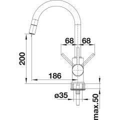 Смеситель Blanco Mida-S Silgranit (черный)