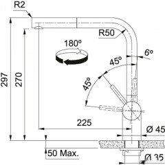 Смеситель Franke Atlas Neo Pull Out нержавеющая сталь 115.0521.438