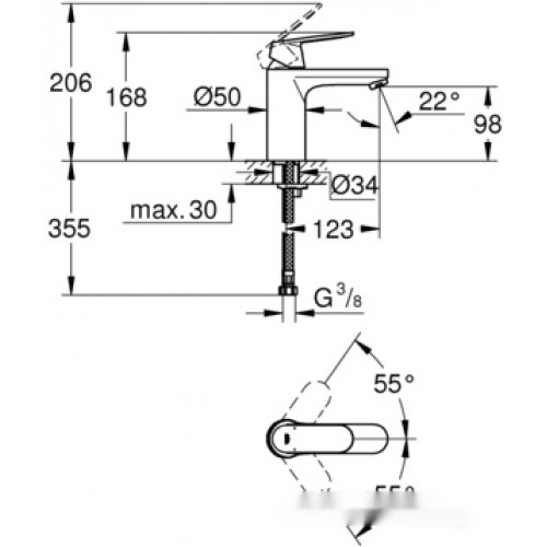 Смеситель Grohe Eurosmart Cosmopolitan 23327KW0 (черный)