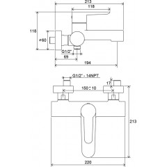 Смеситель Ravak Puri PU 022.00/150