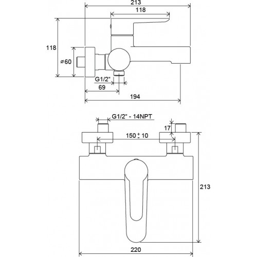 Смеситель Ravak Puri PU 022.00/150