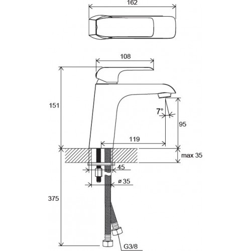Смеситель Ravak Flat FL 014.00