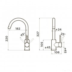 Смеситель Omoikiri Shinagawa-GB графит 4994364