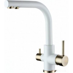 Смеситель Paulmark Essen Es213011-431BR (белый матовый/бронзовый)