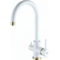 Смеситель Paulmark Essen Es213211-431BR (белый матовый бронза)