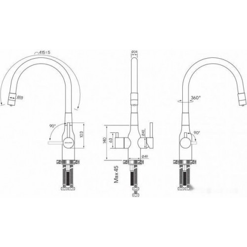 Смеситель Paulmark Salix Sa213419-Gw (золото/белый)