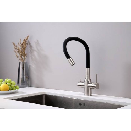 Смеситель Paulmark Salix Sa213419-NI (черный/никель)