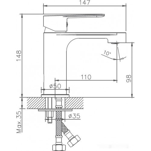 Смеситель Haiba HB10557-8 (хром/белый)