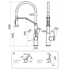 Смеситель Omoikiri Makkari 2 Plus-SB-C-BL (хром/черный)