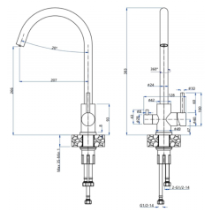 Смеситель GranFest QUARZ GF-Z5420 серый