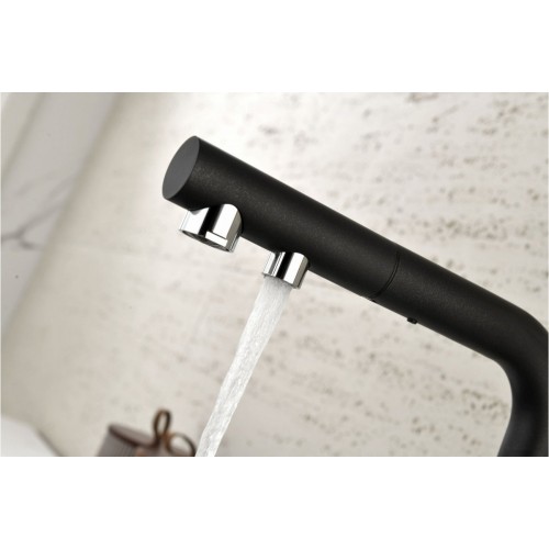 Смеситель Paulmark Serpentine Se213222-GM (вороненая сталь)