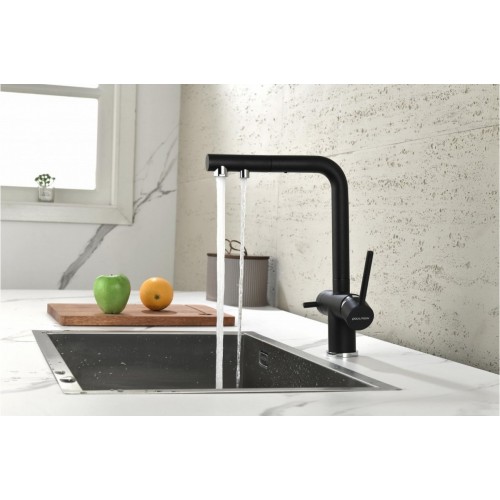 Смеситель Paulmark Serpentine Se213222-GM (вороненая сталь)