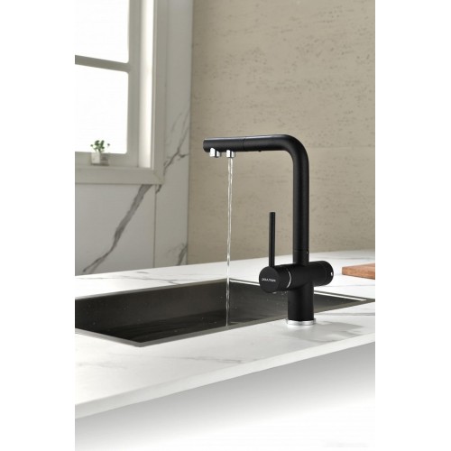 Смеситель Paulmark Serpentine Se213222-GM (вороненая сталь)