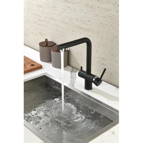 Смеситель Paulmark Serpentine Se213222-GM (вороненая сталь)