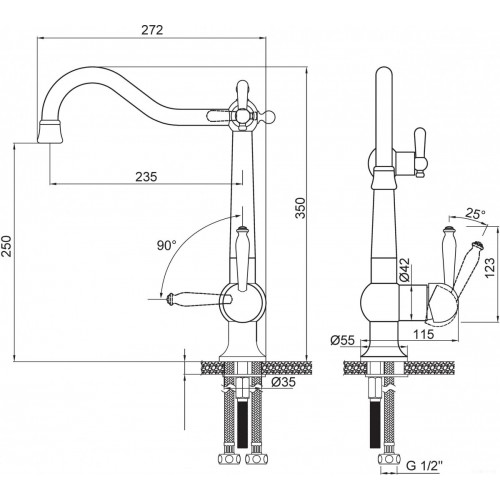 Смеситель Paulmark Retro Re213226-BR
